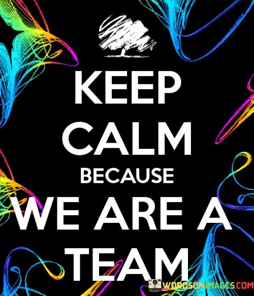 Keep Calm Because We Are A Team Quotes