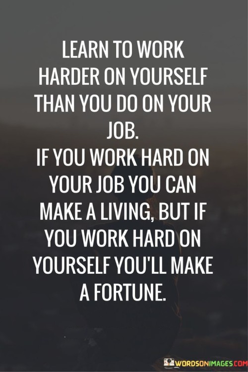 Learn To Work Harder On Yourself Than You Do On Your Quotes