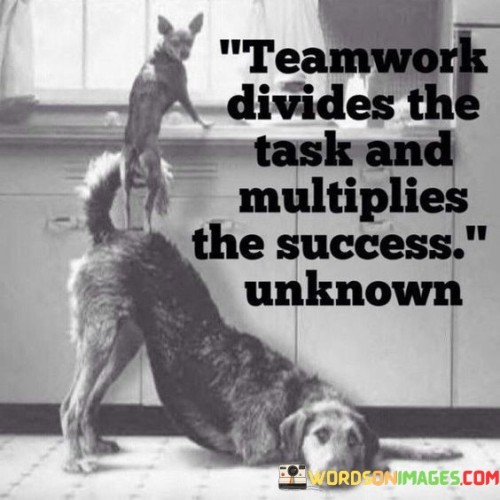 Teamwork Divides The Task And Multiplies The Success Unknown Quotes