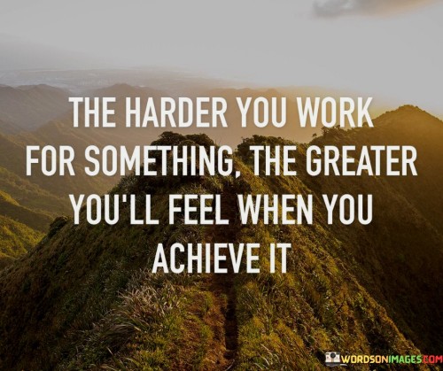 The Harder You Work For Something The Greater You'll Quotes