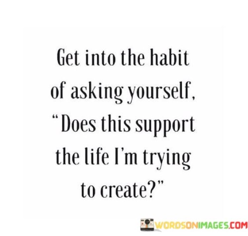 Get Into The Habit Of Asking Yourself Does This Support Quotes