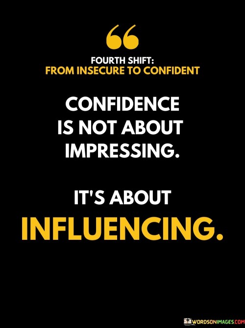 Confidence Is Not About Impressing It's About Influencing Quotes