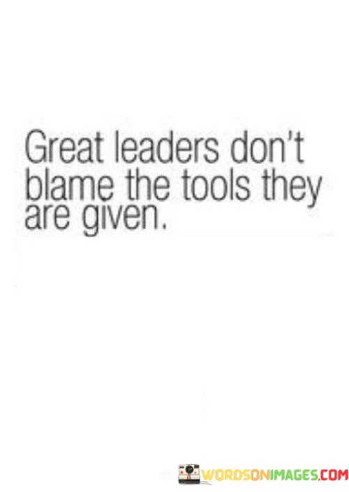 Great Leader Don't Blame The Tools They Are Given Quotes