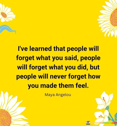 L've Learned That People Will Forget You Said Quotes