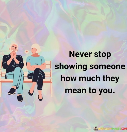 Never Stop Showing Someone How Much They Mean To You Quotes