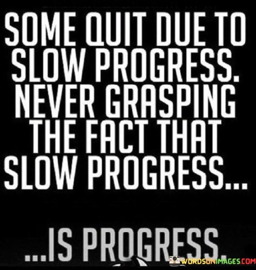 Some Quit Due To Slow Progress Never Grasping The Fact Quotes