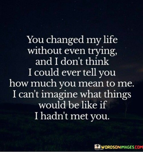 You Changed My Life Without Even Trying And I Don't Think Quotes