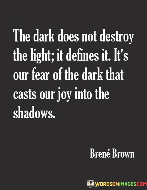 The Dark Does Not Destroy The Light It Defines Quotes