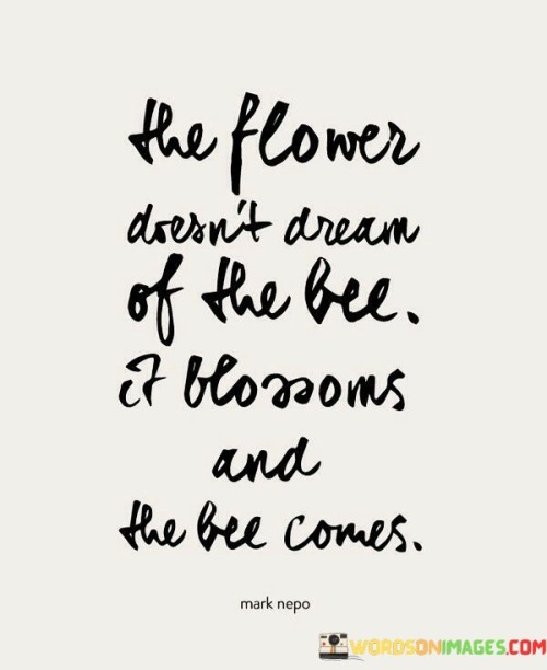 The Flower Doesn't Dream Of The Bee Quotes