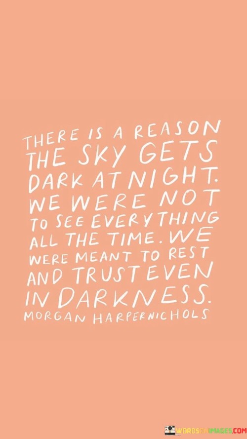There Is A Reason The Sky Gets Dark At Night We Were Not To See Quotes