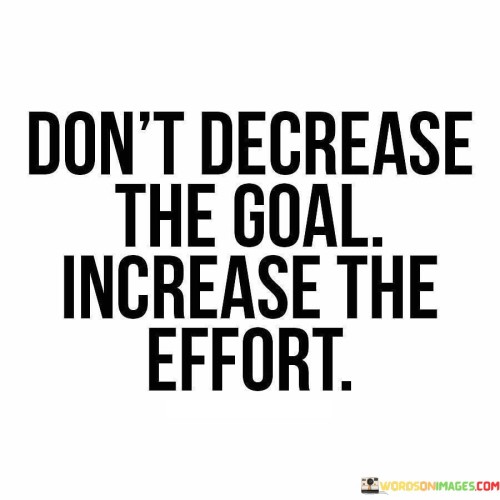 Don't Decrease The Goal Increase The Effort Quotes