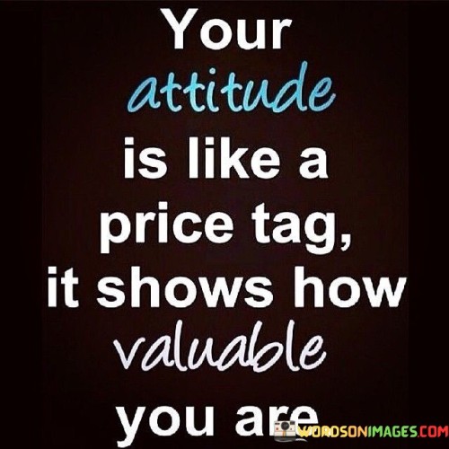 Your Attitude Is Like A Price Tag It Show How Valuable You Are Quotes