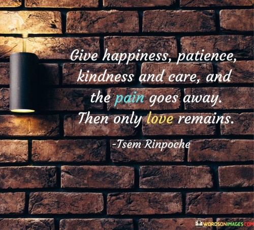 Give Happiness Patients Kindness And Care And Pain Goes Away Quotes