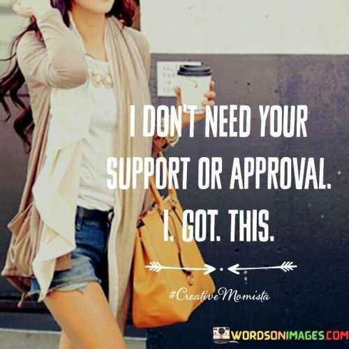 I Don't Need Your Support Or Approval I Got This Quotes