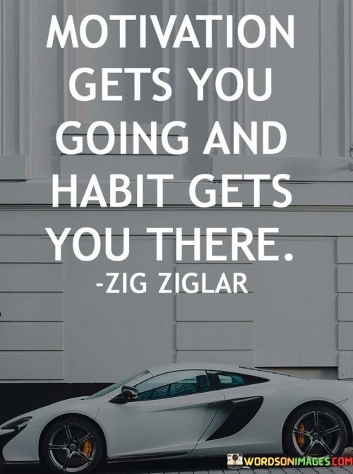 Motivation Gets You Going And Habit Gets You There Quotes