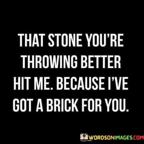 That Stone You're Throwing Better Hit Me Quotes