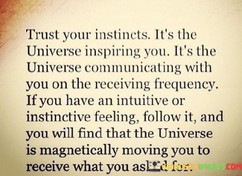 Trust Your Instincts It's The Universe Inspiring You Quotes