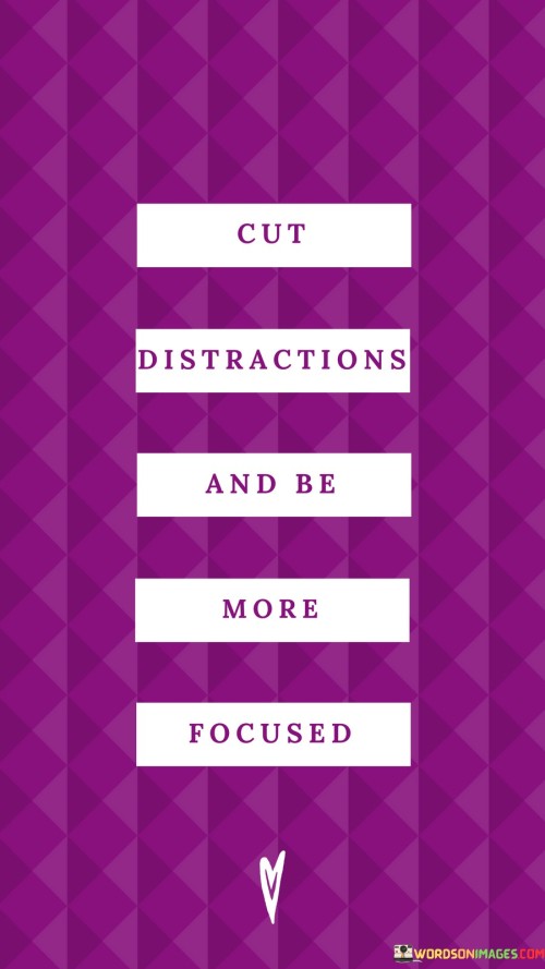 Cut Distractions And Be More Focused Quotes