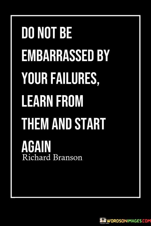 Do Not Embarassed By Your Failures Learn Quotes