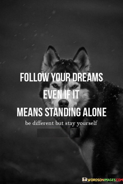 Follow Your Dreams Even If It Means Standing Alone Quotes