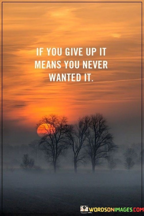 If You Give Up It Means You Never Wanted It Quotes