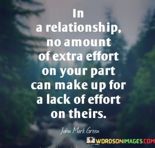 In A Relationship No Amount Of Extra Effort On Your Part Can Make Up For A Lack Of Quotes