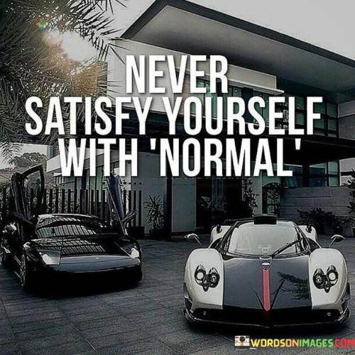 Never Satisfy Yourself With Normal Quotes