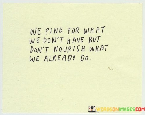 We Pine For What We Don't Have But Don't Nourish What Quotes