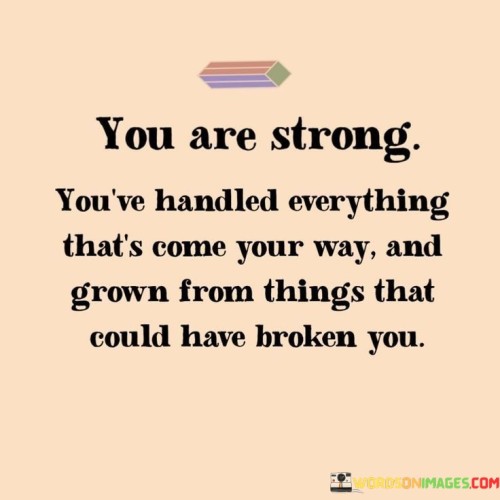 You Are Strong You've Handled Everything That's Come Your Way Quotes