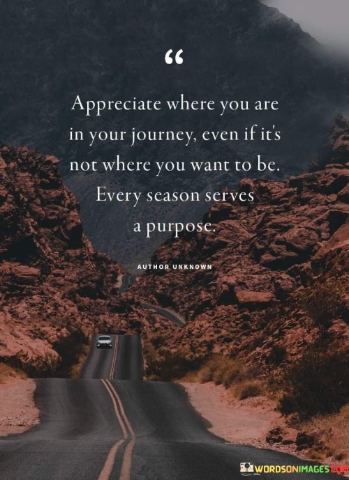 Appreciate Where You Are In Your Journey Even If It's Not Quotes