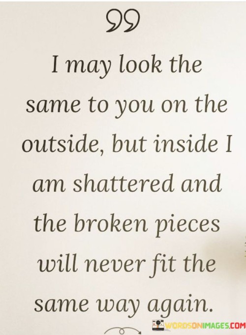 I May Look The Same To You On The Outside But Inside I Am Shattered And Quotes
