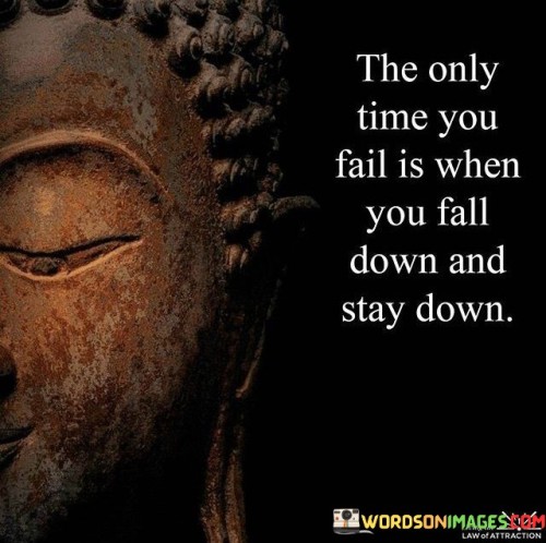 The Only Time You Fail Is When You Fall Down And Stay Down Quotes