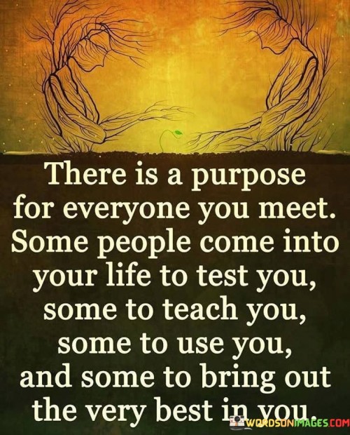 There Is A Purpose For Everyone You Meet Some People Quotes