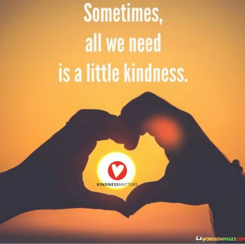 Sometimes All We Need Is A Little Kindness Quotes