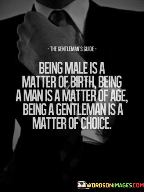 Being Male Is A Matter Of Birth Being A Man Quotes