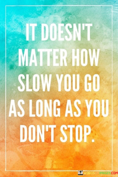 It Doesn't Matter How Slow You Go As Long Quotes