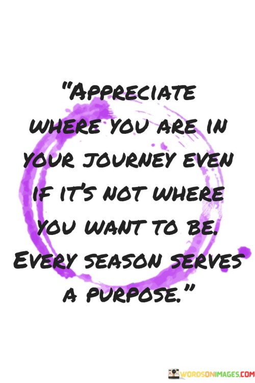 Apperciate Where You Are In Your Journey Quotes