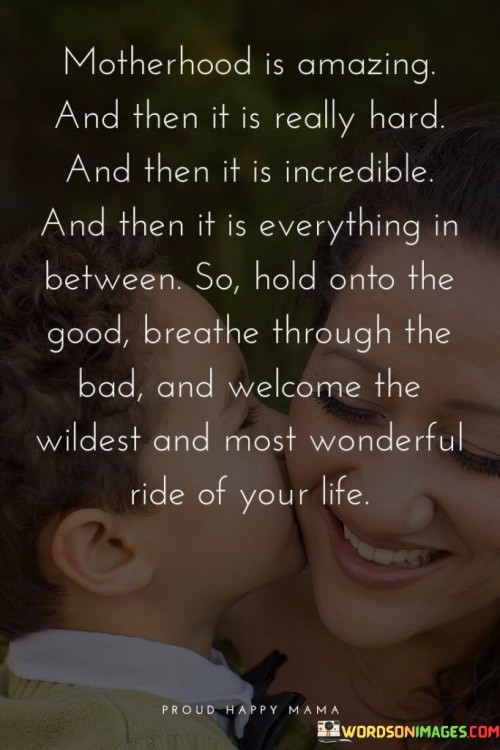 Motherhood Is Amazing And Then It Is Really Hard Quotes