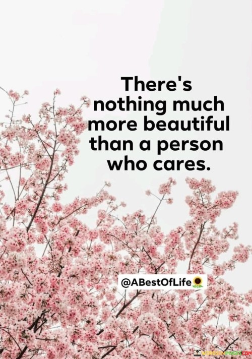 There,s Nothing Much More Beautiful Than A Person Who Cares. Quotes