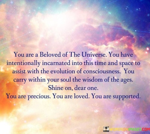 You Are A Beloved Of The Universe You Have Intentionally Incarnated Quotes