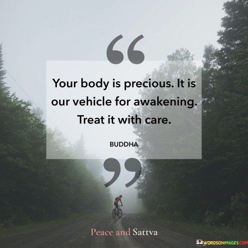 Your Body Is Precious It Is Our Vehicle For Awakening Quotes