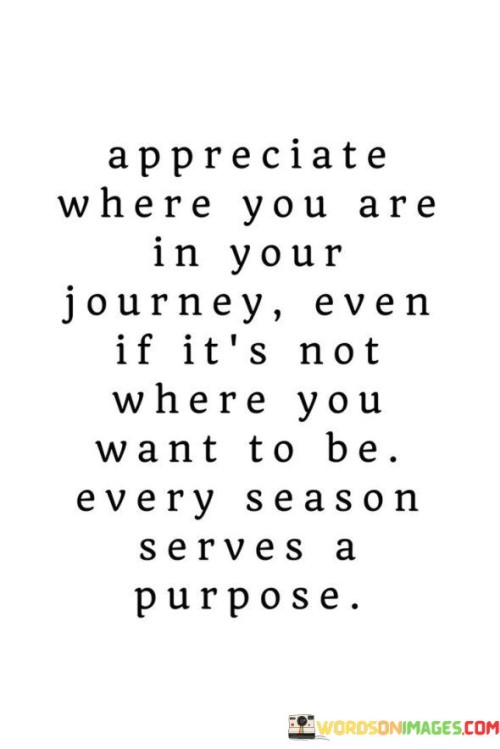 Appreciate Where You Are In Your Journey Even If It's Not Where Quotes