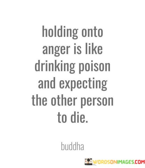 Holding Onto Anger Is Like Drinking Poison And Expecting Quotes