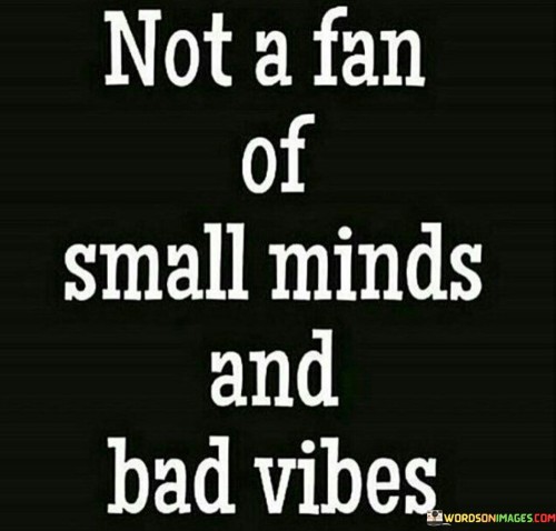 Not A Fan Of Small Minds And Bad Vibes Quotes