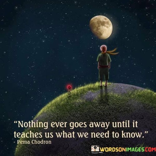 Nothing Ever Goes Away Until It Teaches Us What We Need Quotes