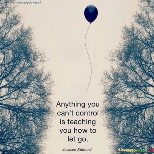 Anything You Can't Control Is Teaching You How To Let Go Quotes