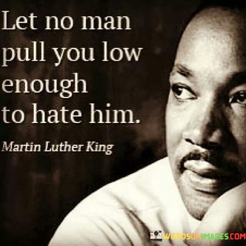 Let No Man Pull You Low Enough To Hate Him Quotes