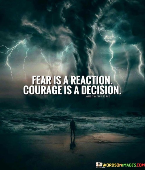 Fear Is A Reaction Courage Is A Decision Quotes