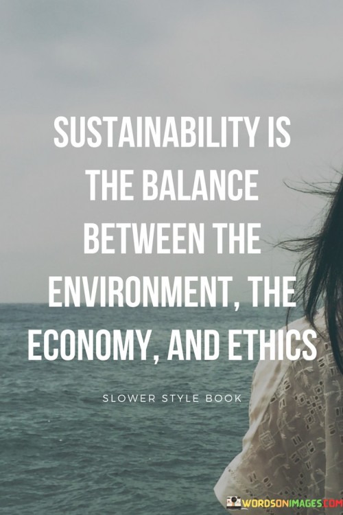 Sustainability Is The Balance Between The Environment Quotes