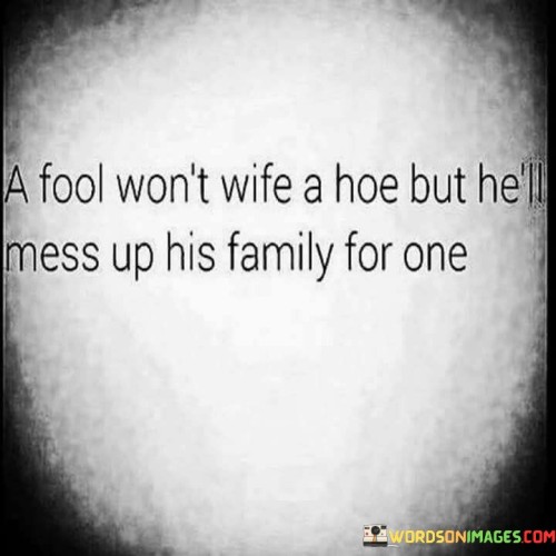 A Fool Won't Wife A Hoe But He'll Mess Up Quotes